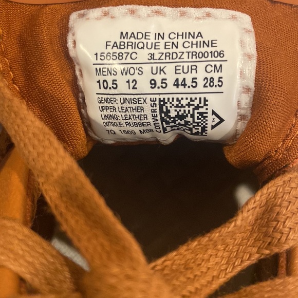 New Women’s 12 Converse All Star Modern Hi Brown White Leather 156587C - Picture 6 of 6